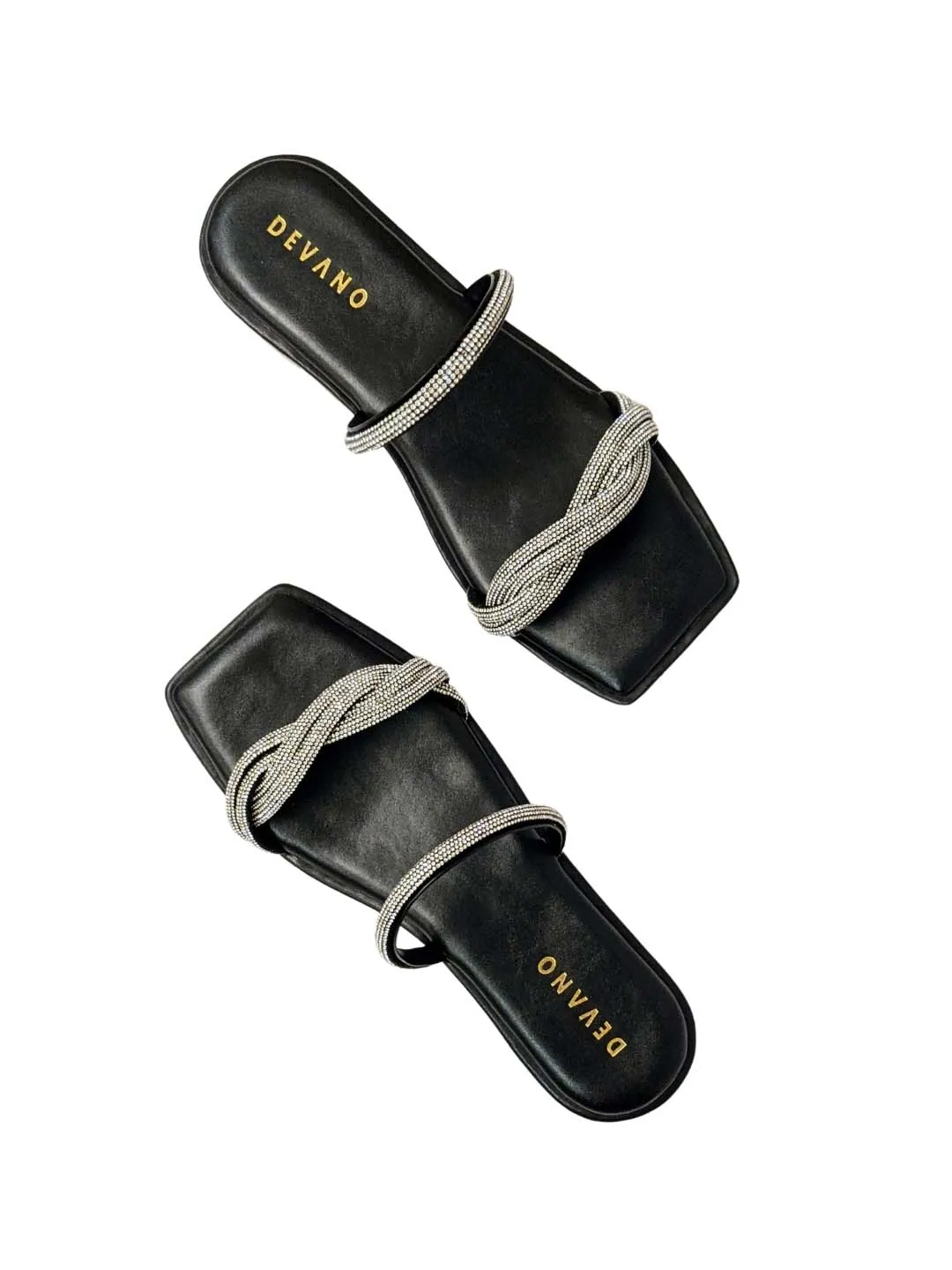Aurum Twisted Flats Midnight Black & Silver