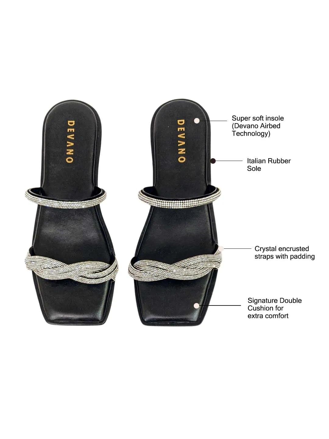 Aurum Twisted Flats Midnight Black & Silver