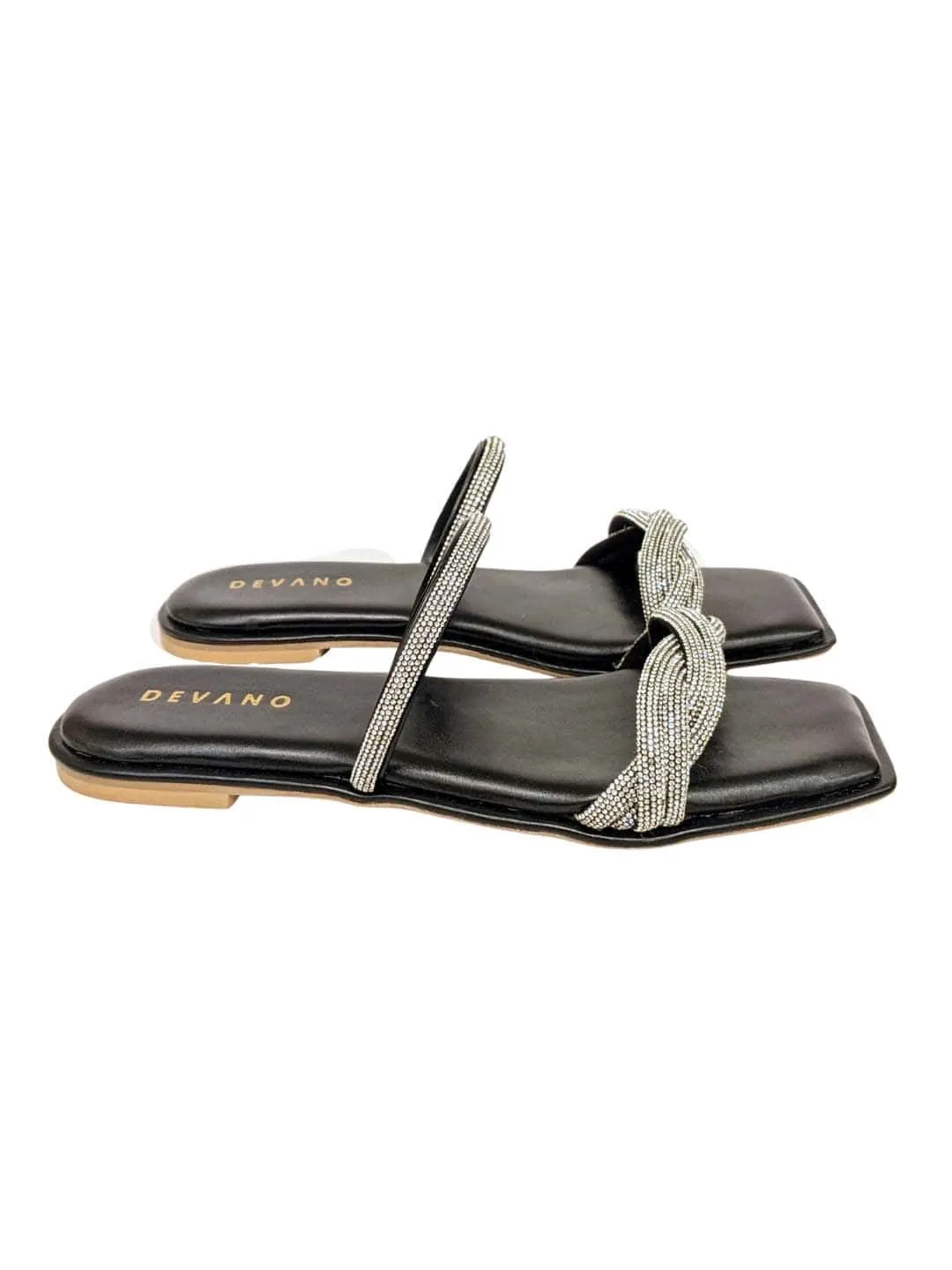 Aurum Twisted Flats Midnight Black & Silver