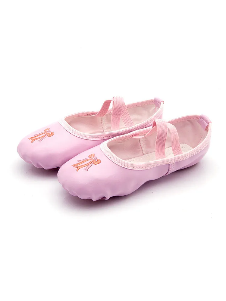 Ballet Training Shoes Soft Sole PU Fabric Embroidered Dance Shoes