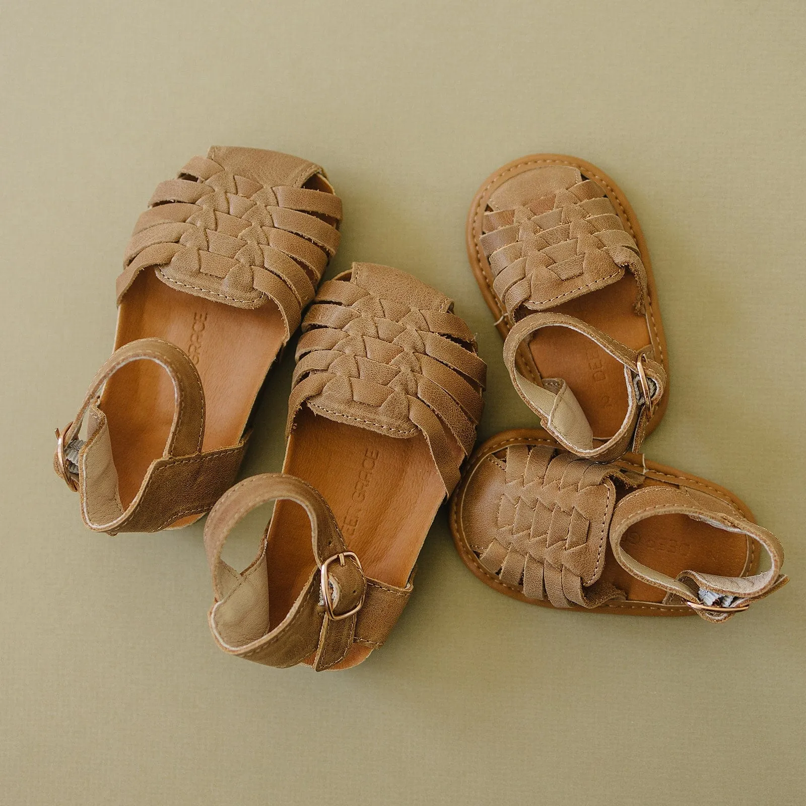 Camel - Woven Sandal - US Size 5-10 - Hard Sole