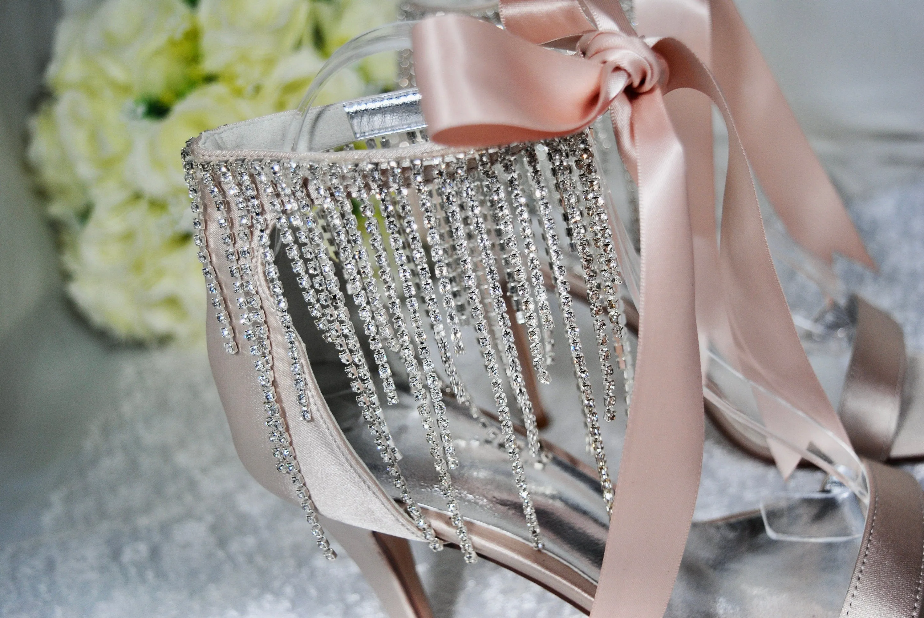 Champagne Wedding Sandals - Size UK7/US9