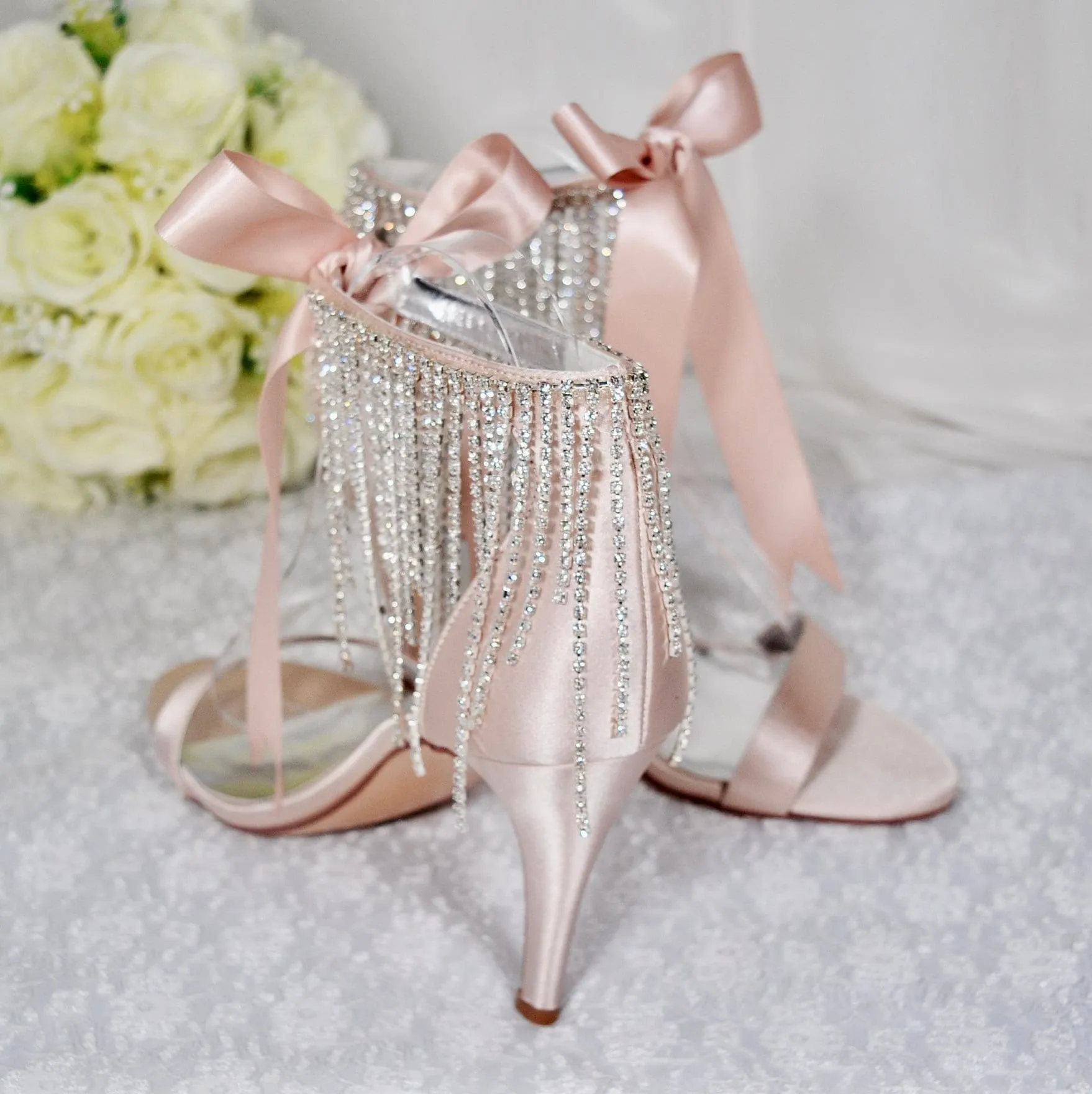Champagne Wedding Sandals - Size UK7/US9