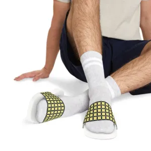 Checkered Pattern Men’s Pu Slide Sandals