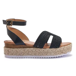 CHOPRA11 JUTE WEDGE INSERT EMBELLISHED DETAIL SANDAL