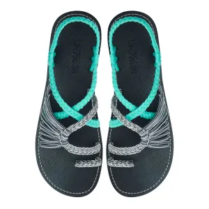 Commune - Turquoise Zebra Rope Sandals