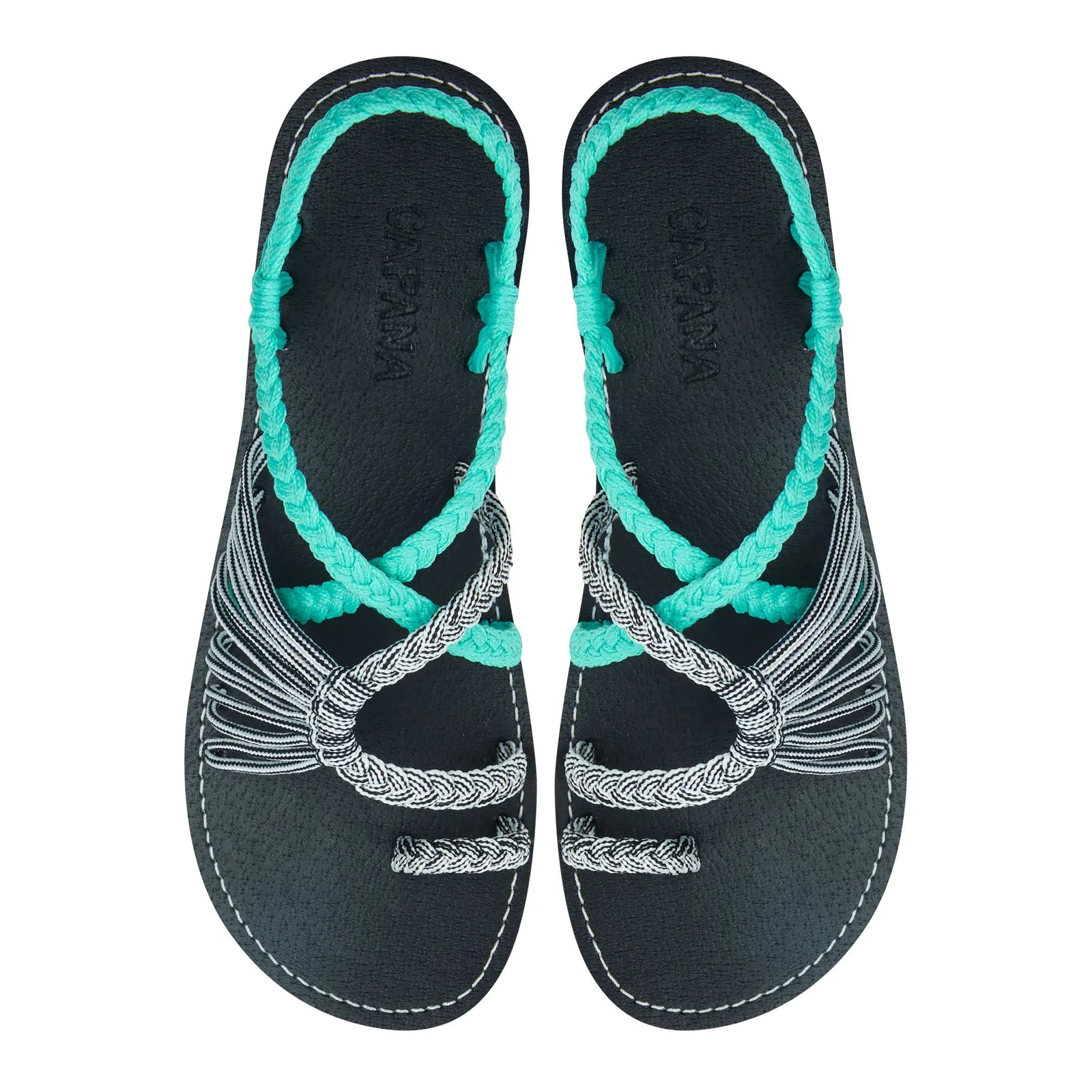 Commune - Turquoise Zebra Rope Sandals