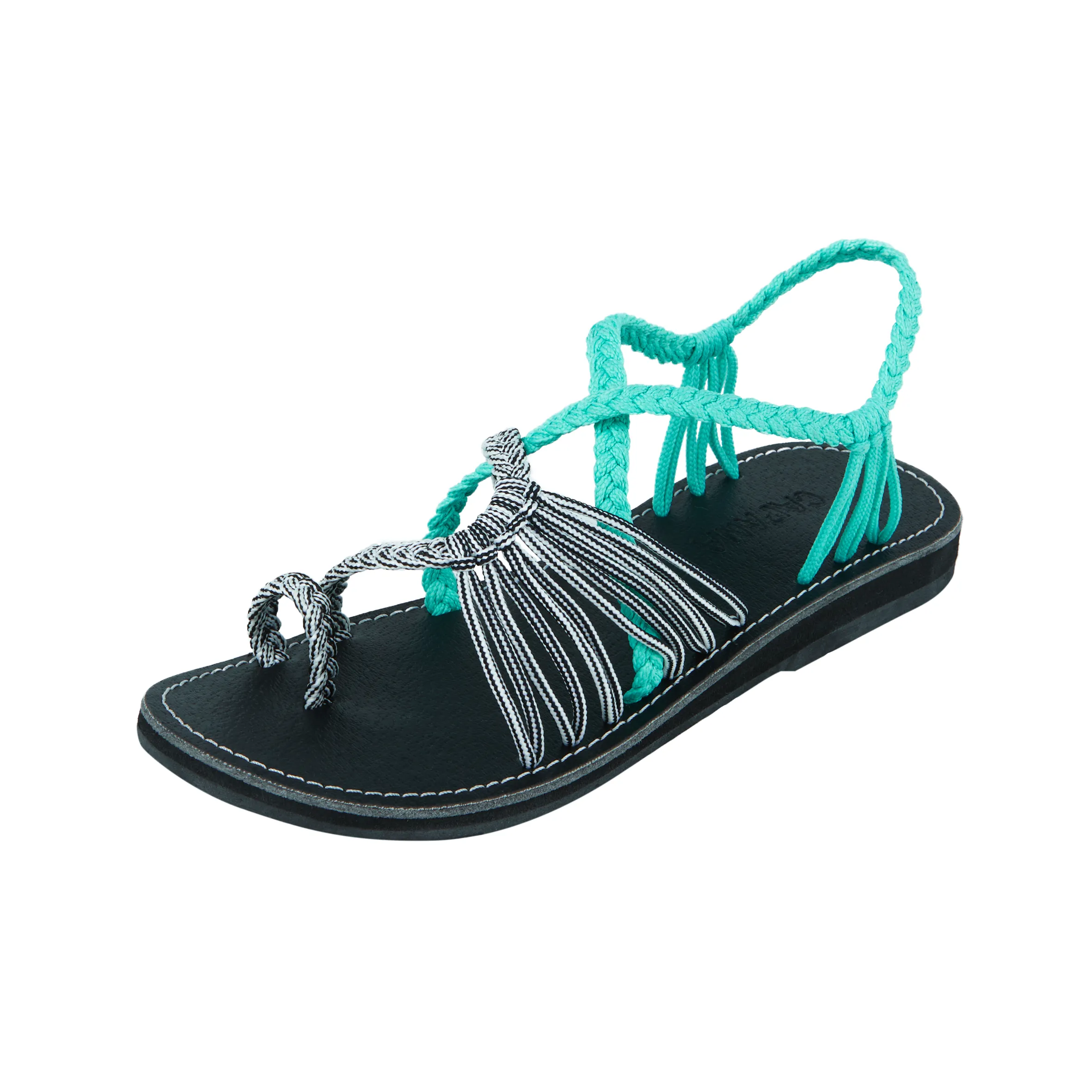 Commune - Turquoise Zebra Rope Sandals