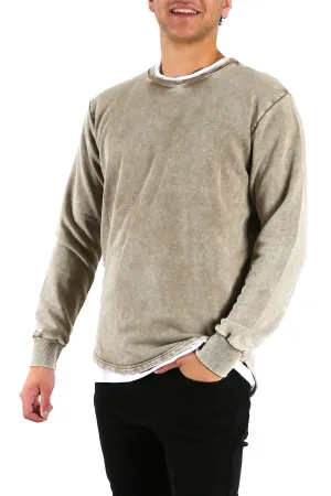 Curved Hem Crew Brown