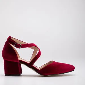 Dolly - Burgundy Velvet Shoes