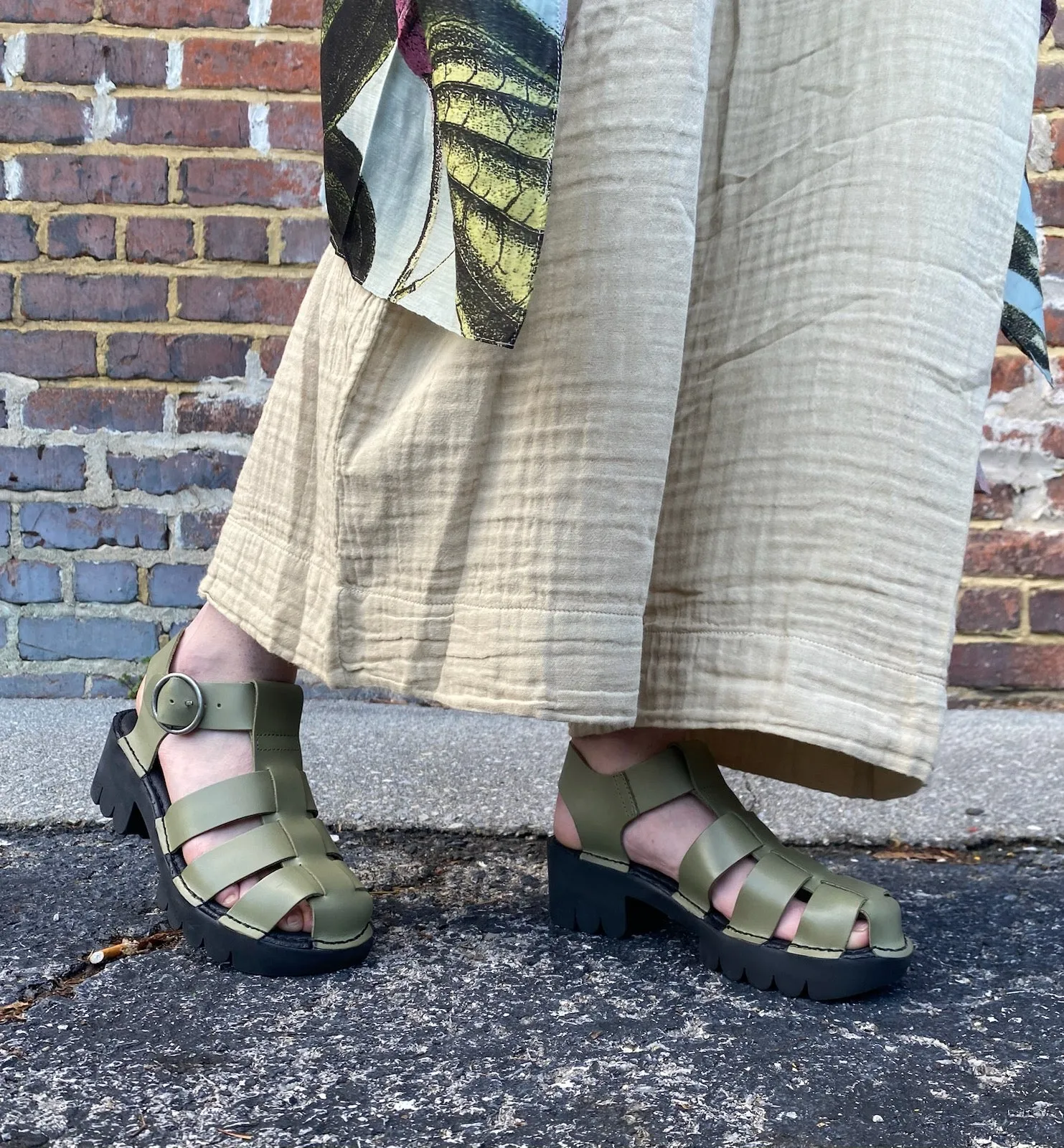 Emme T-Strap Bridle Sandals - Light Green