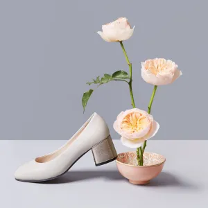 GARDENIA Cream Leather Pump