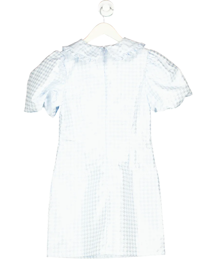 Glamorous Blue Ladies Houndstooth Dress UK 8