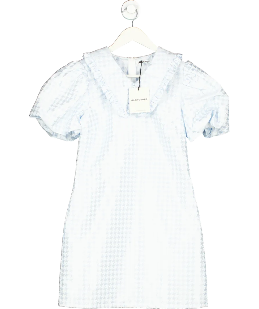 Glamorous Blue Ladies Houndstooth Dress UK 8