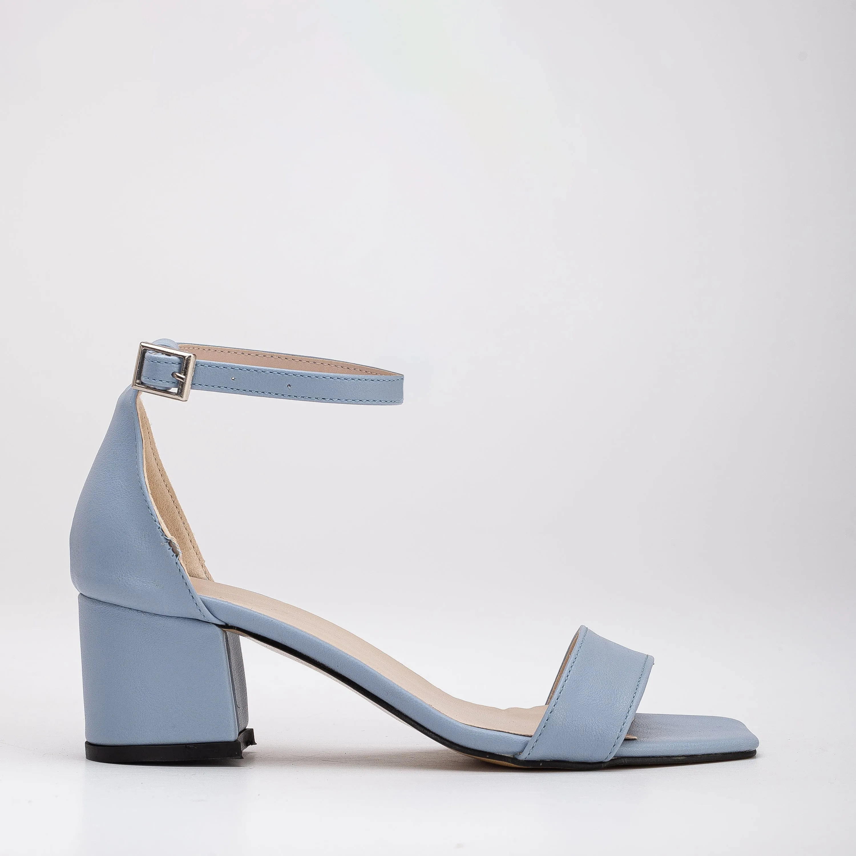 Illy Vegan Leather & Pearl Wedding Sandals | Baby Blue