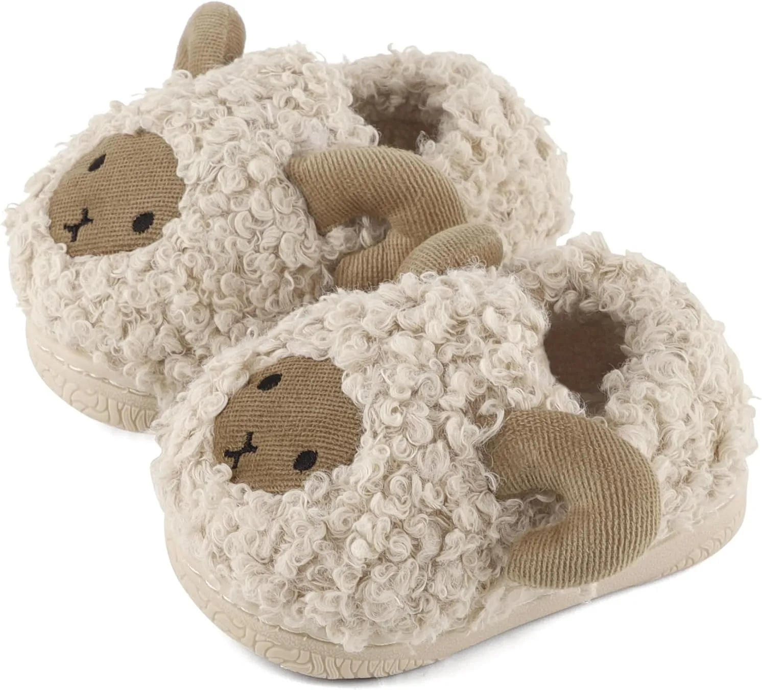 KAKU NAUN Toddler Kids Unisex Slippers Animal Winter Warm Furry Shoes for Boys Girls