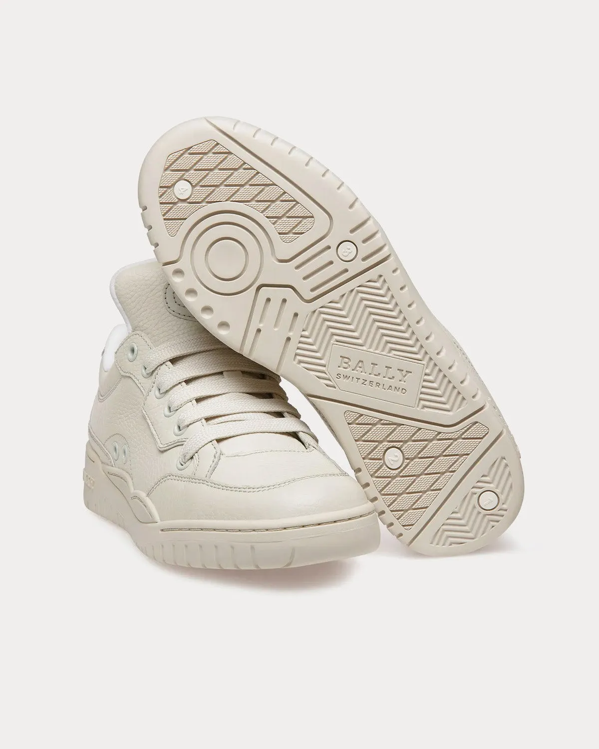 Kiro Leather Dusty White Low Top Sneakers