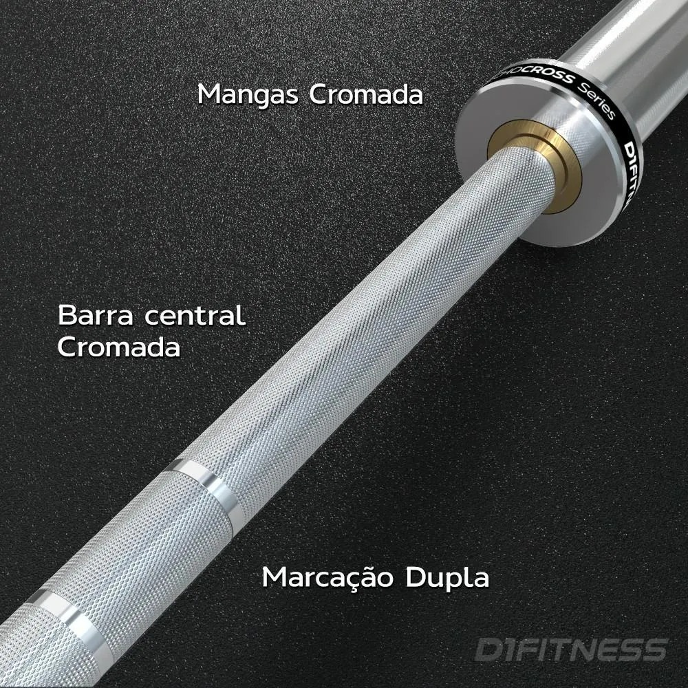 Kit Barra Olímpica Feminina   Anilha 10kg   Presilha