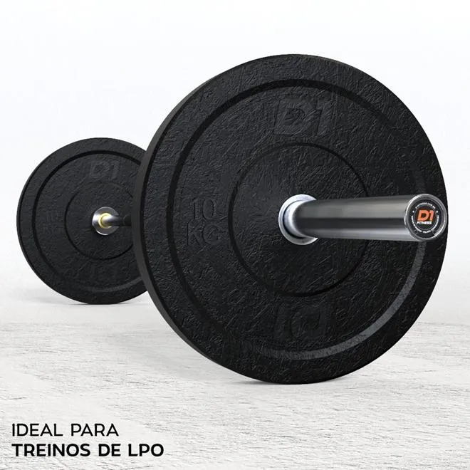 Kit Barra Olímpica Feminina   Anilha 10kg   Presilha