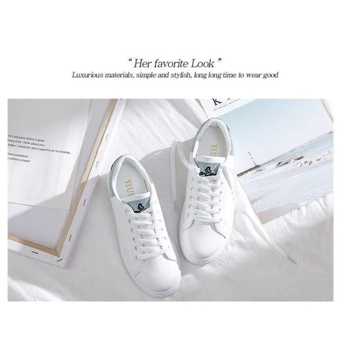 Lettering Glitter Platform Sneakers