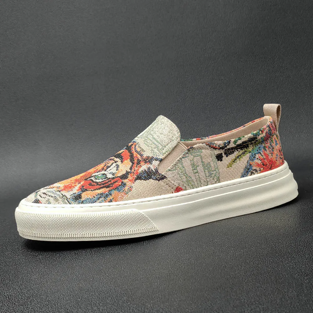 Men Fashion Canvas Breathable Soft Casual Loafers