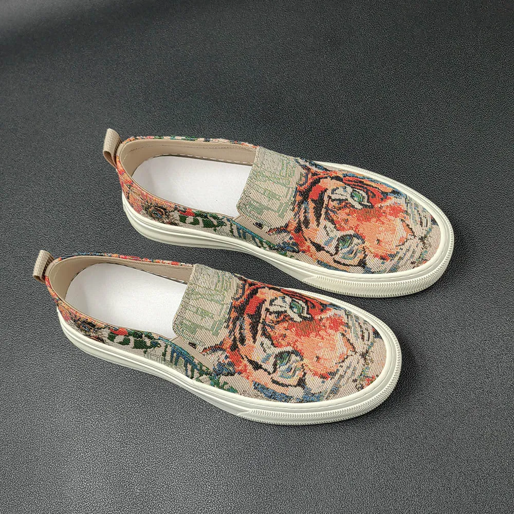 Men Fashion Canvas Breathable Soft Casual Loafers