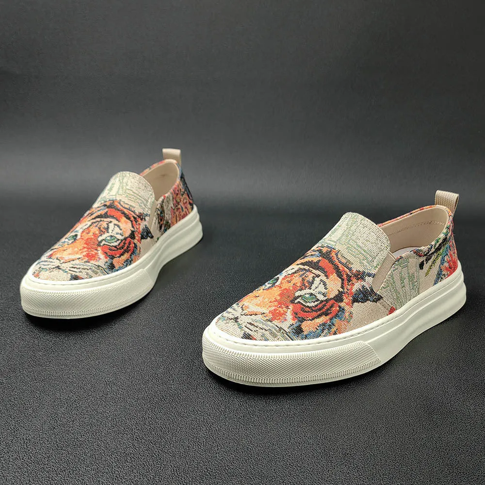 Men Fashion Canvas Breathable Soft Casual Loafers