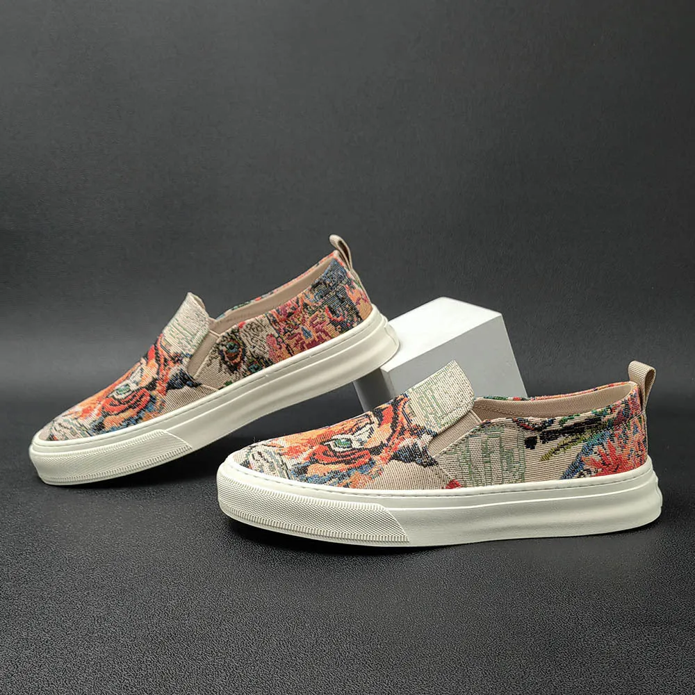 Men Fashion Canvas Breathable Soft Casual Loafers