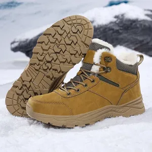 Men's Chunky Fleece Lace Up Winter Boots with Non Slip Sole | Ideal for Autumn/Winter