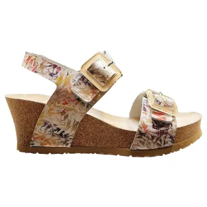 Mephisto Lissia Printed Leather Women's Wedge Sandals