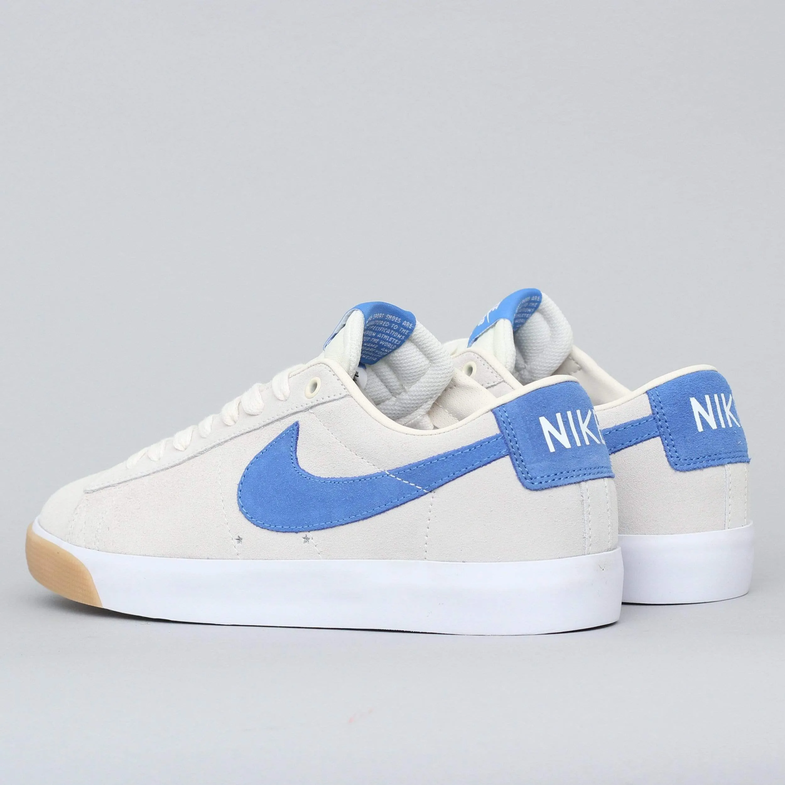 Nike SB Blazer Low GT Shoes Pale Ivory / Pacific Blue - White