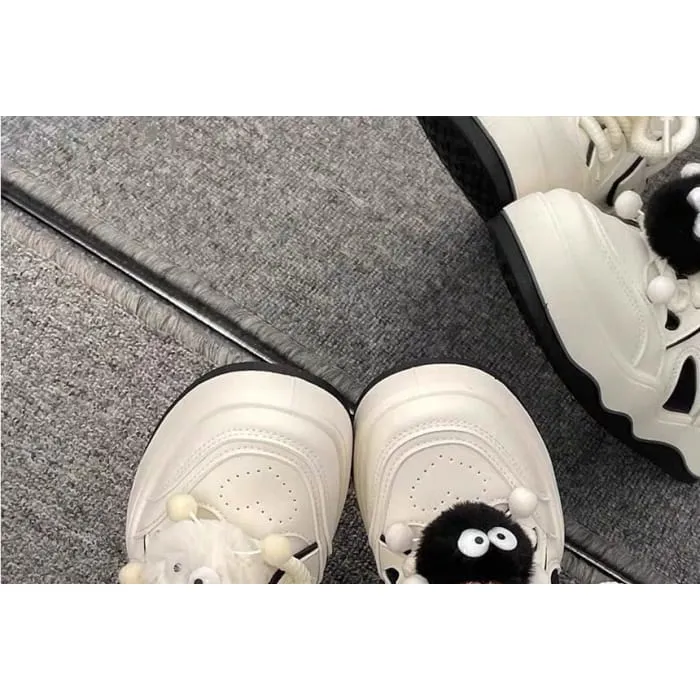 Platform Two Tone Heart Applique Faux Leather Lace-Up Sneakers