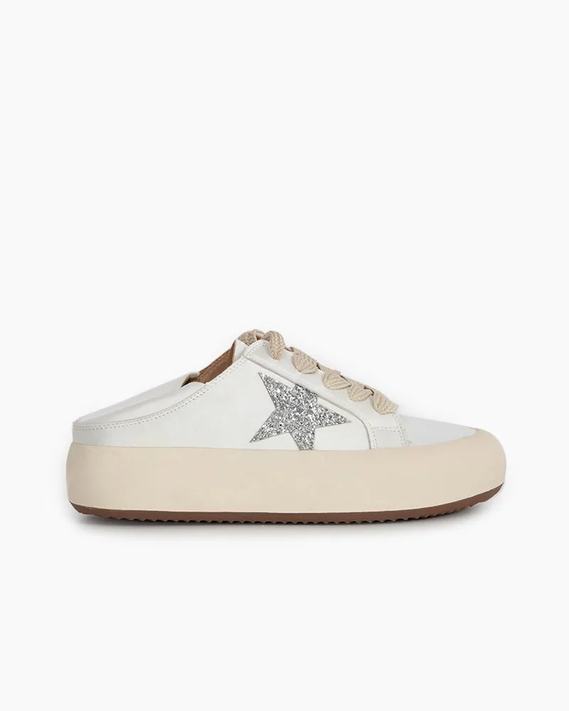 Satin Platform Sneakers With Foldable Heel Tab