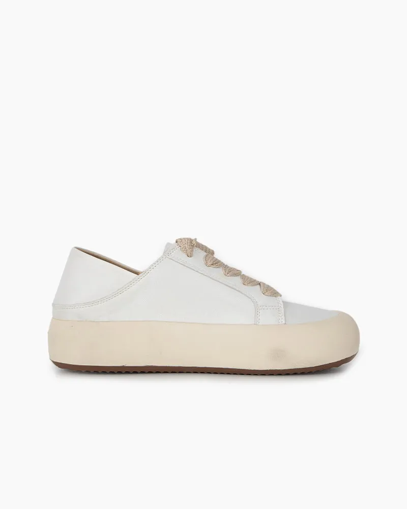 Satin Platform Sneakers With Foldable Heel Tab