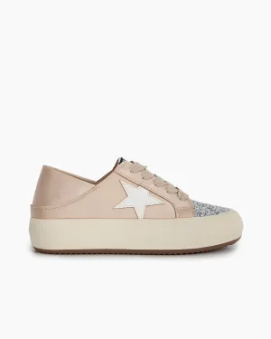 Satin Platform Sneakers With Foldable Heel Tab