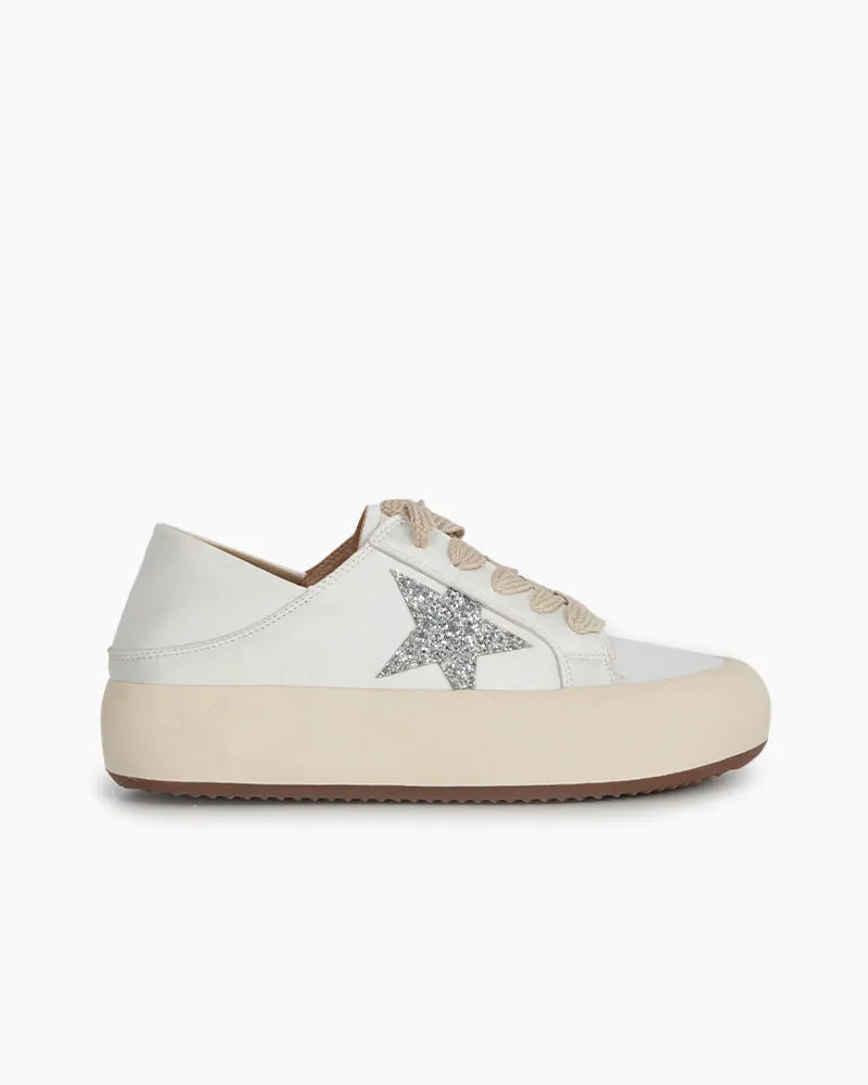 Satin Platform Sneakers With Foldable Heel Tab