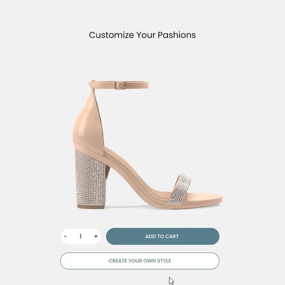 The Pashionista - Sand Patent Rhinestone   Block Heel Kit 4 Sand Rhinestone