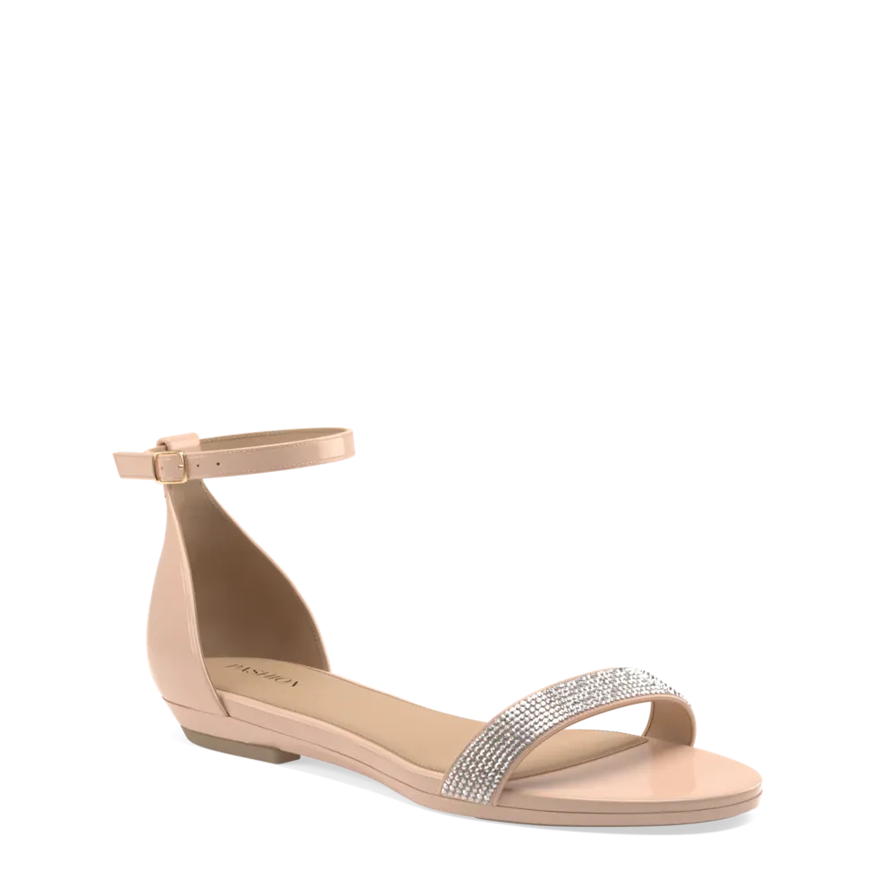 The Pashionista - Sand Patent Rhinestone   Block Heel Kit 4 Sand Rhinestone