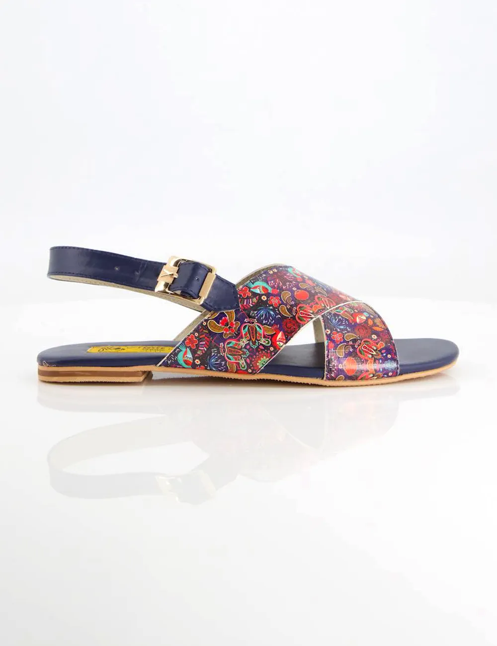 Women Blue Graphic Kohati Flat Sandals