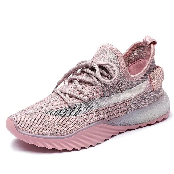 Women's Trendy FlyKnit Mesh Breathable Sneaker Shoes