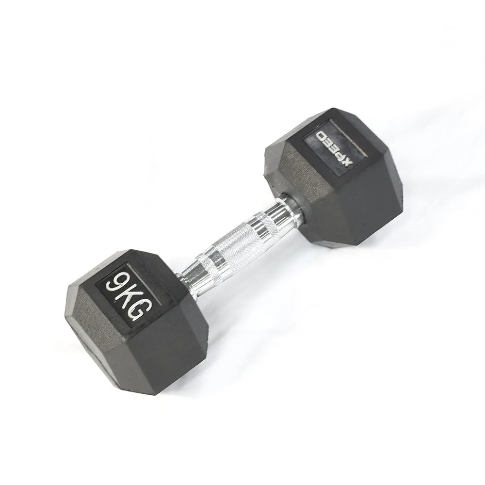 Xpeed Rubber Hex Dumbbell