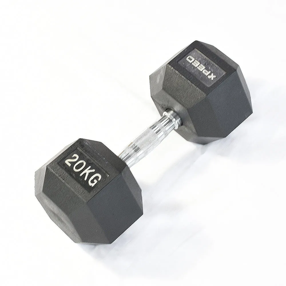 Xpeed Rubber Hex Dumbbell
