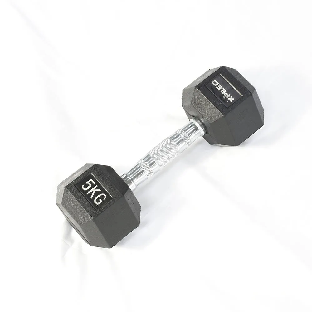 Xpeed Rubber Hex Dumbbell