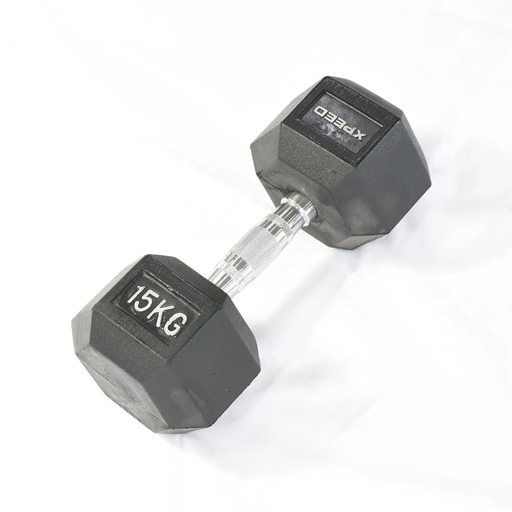 Xpeed Rubber Hex Dumbbell