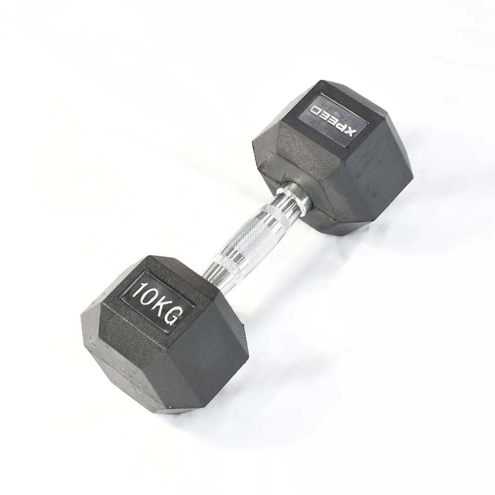 Xpeed Rubber Hex Dumbbell