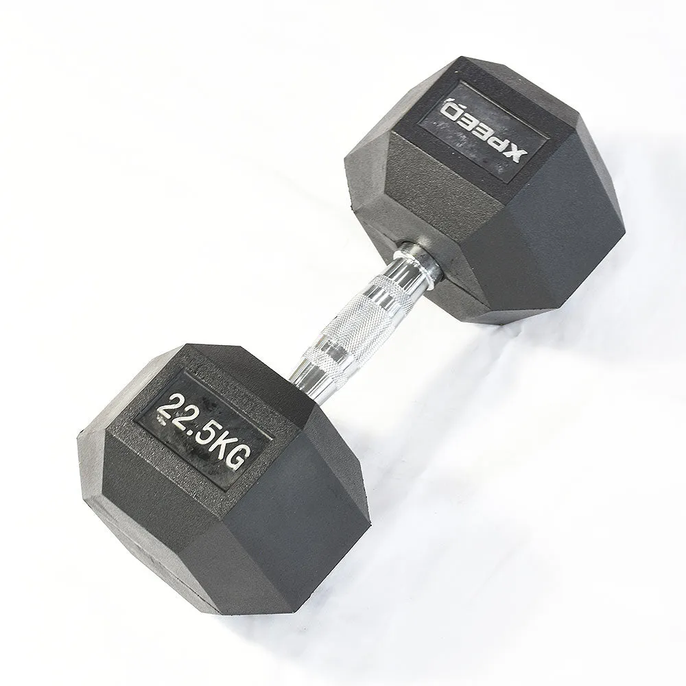 Xpeed Rubber Hex Dumbbell