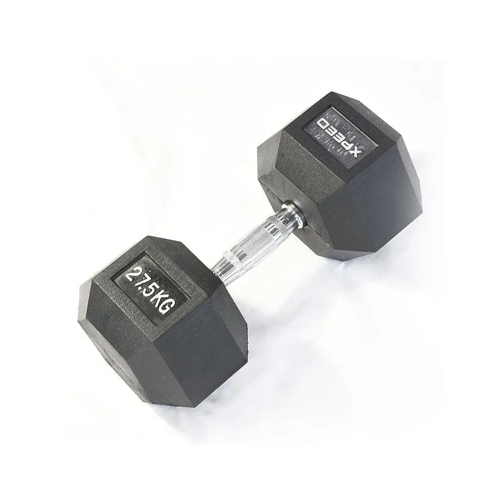 Xpeed Rubber Hex Dumbbell