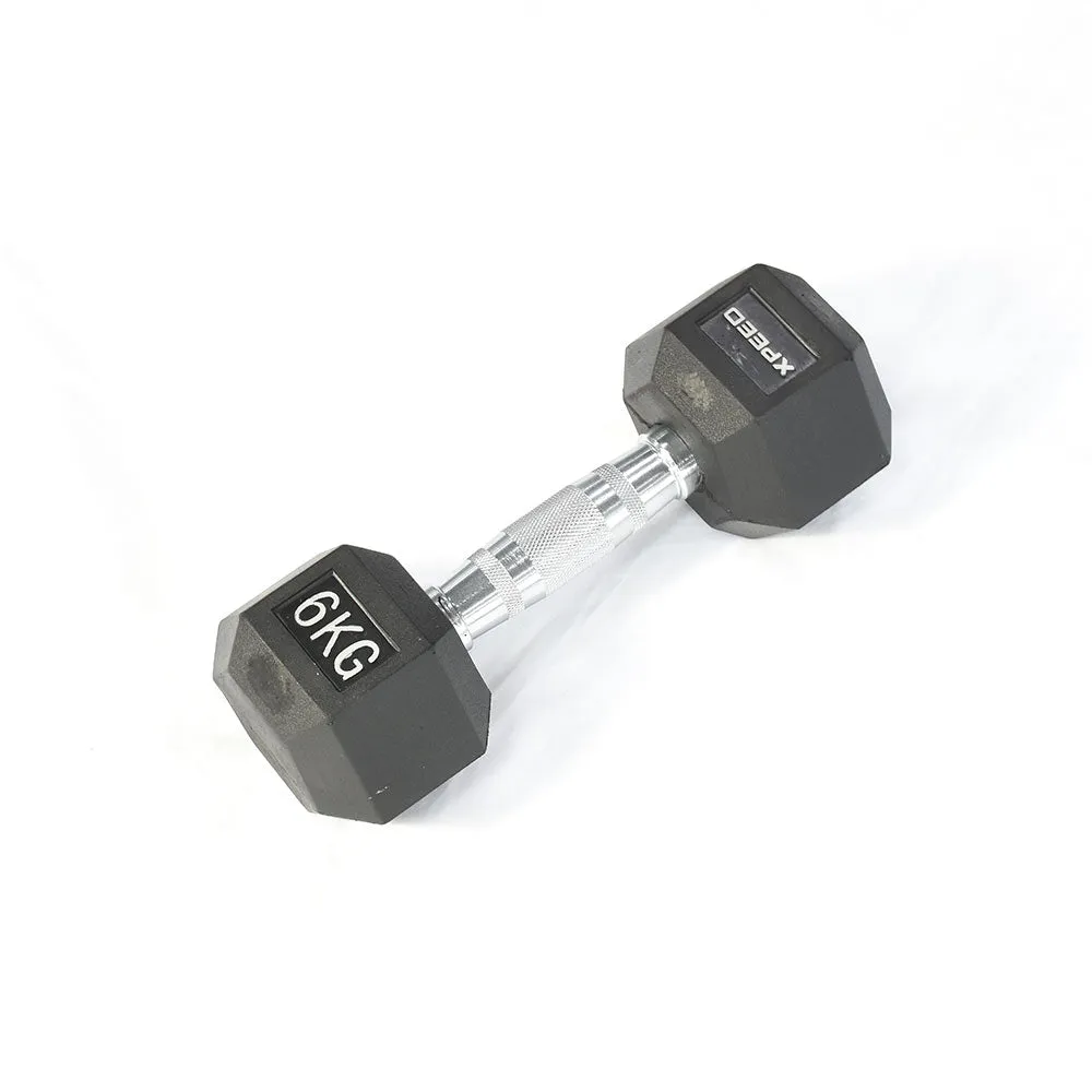 Xpeed Rubber Hex Dumbbell