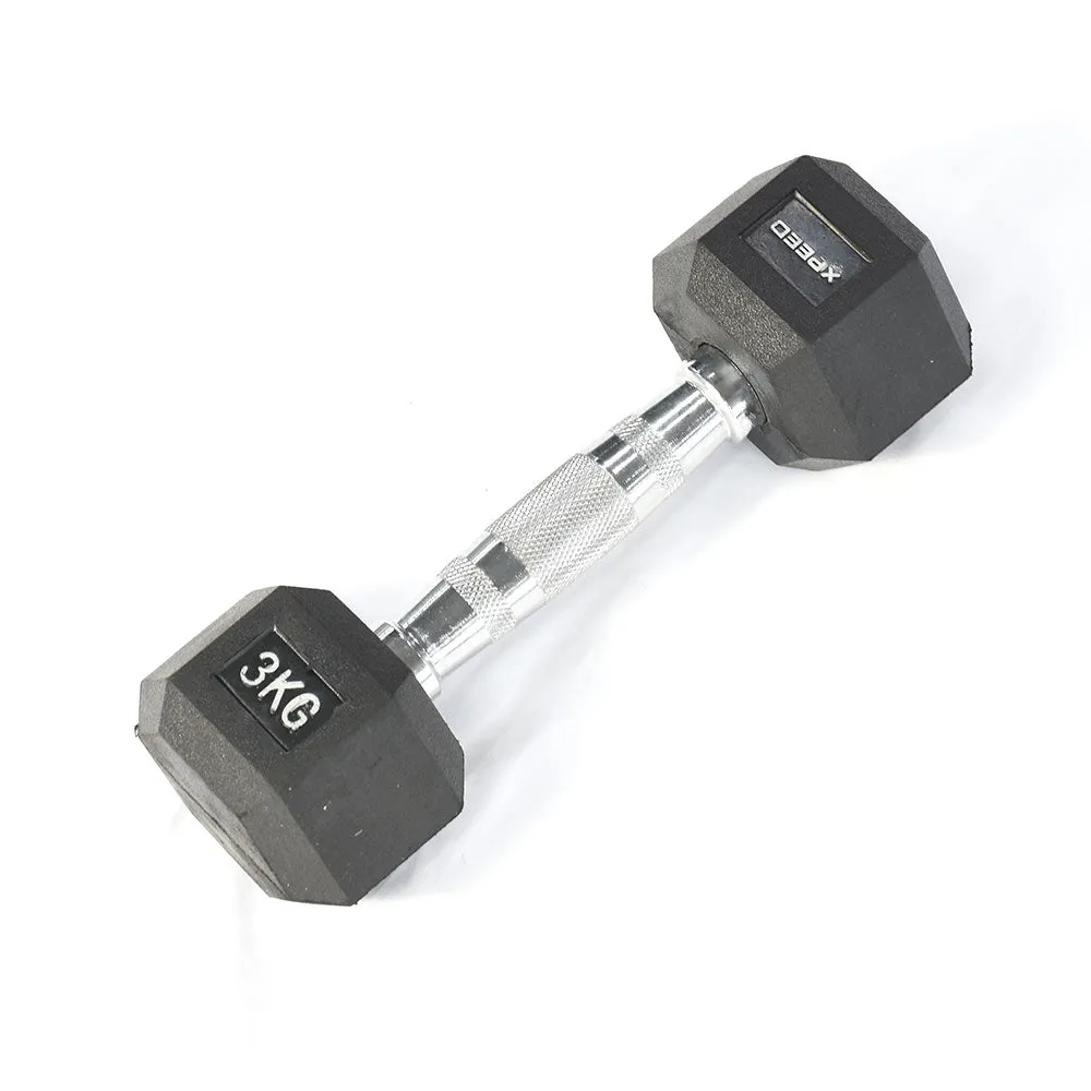 Xpeed Rubber Hex Dumbbell